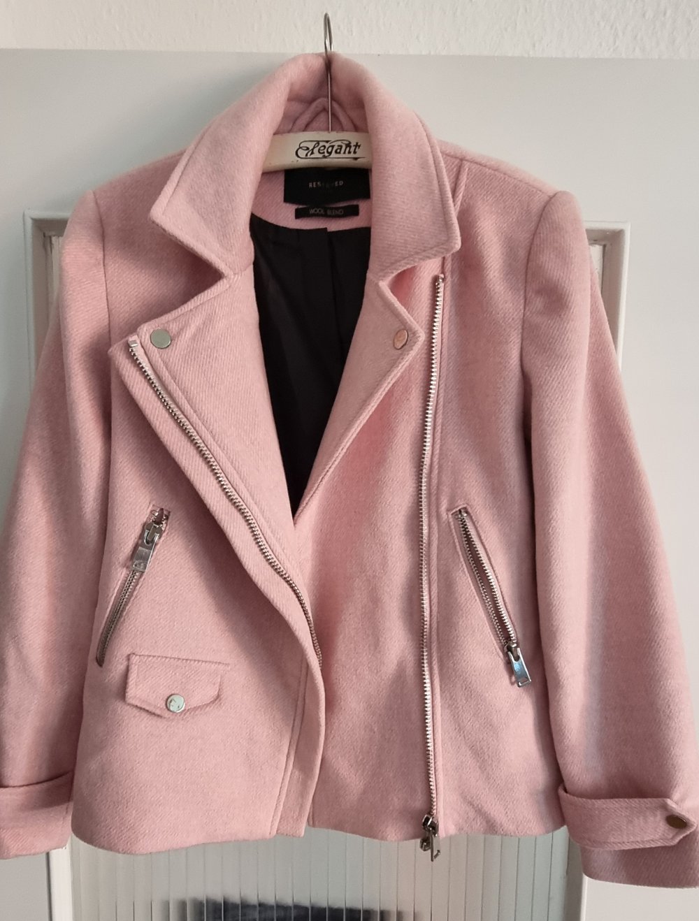 Reserved Jacke Rosé wolloptik