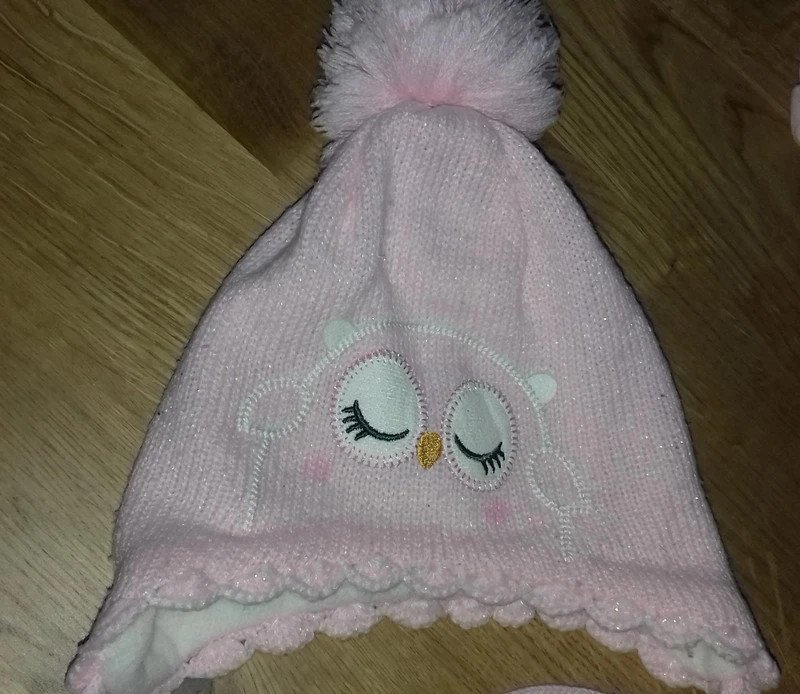 Baby Eulenmütze rosa H&M Gr. 62/68, Wintermütze