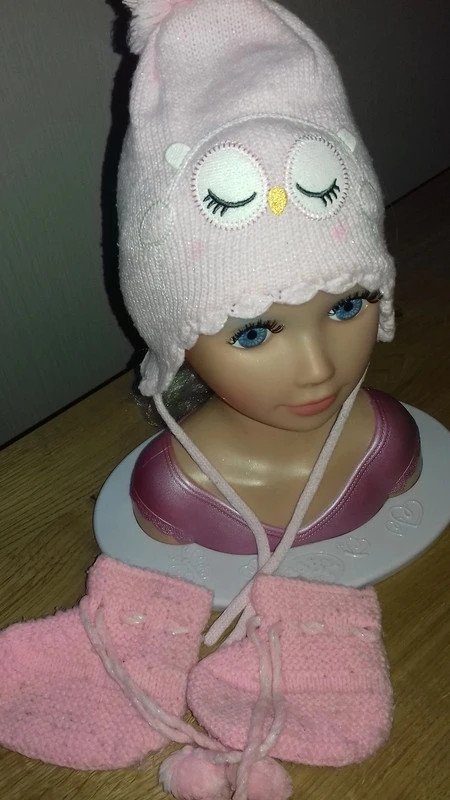 Baby Eulenmütze rosa H&M Gr. 62/68, Wintermütze