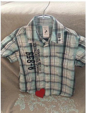 kurzärmliges kariertes Hemd, 98/104