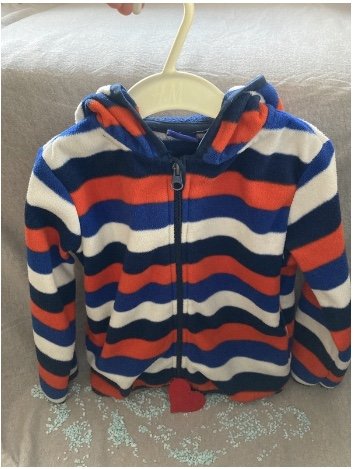 gestreifte Fleecejacke, Strickjacke, Sweatjacke, 98/104