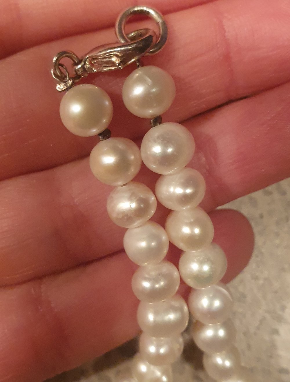 Süsswasserperlen Kette mit echten Jade Steinen und Jade  Anhänger