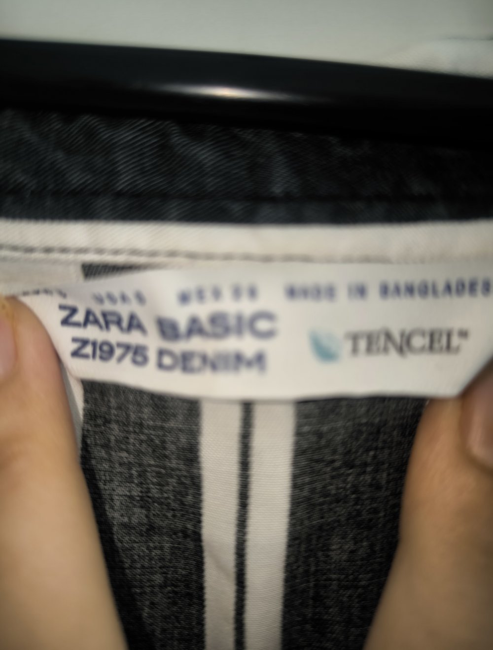 Zara Hemdkleid Midi zum Binden Schwarz-weiß Streifen Gr.S 3/4 Ärmel Denim