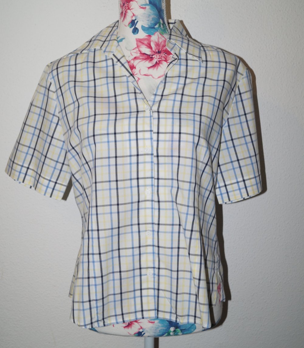 weiße karierte Bluse Gr.38 tru