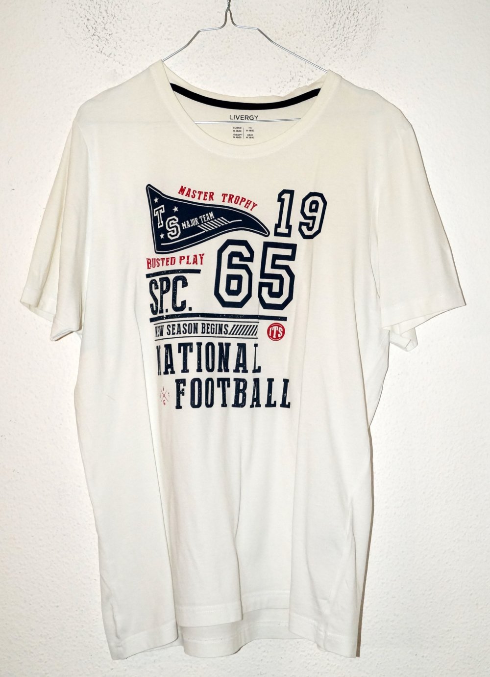 weißes T-Shirt Gr.M48/50 Livergy