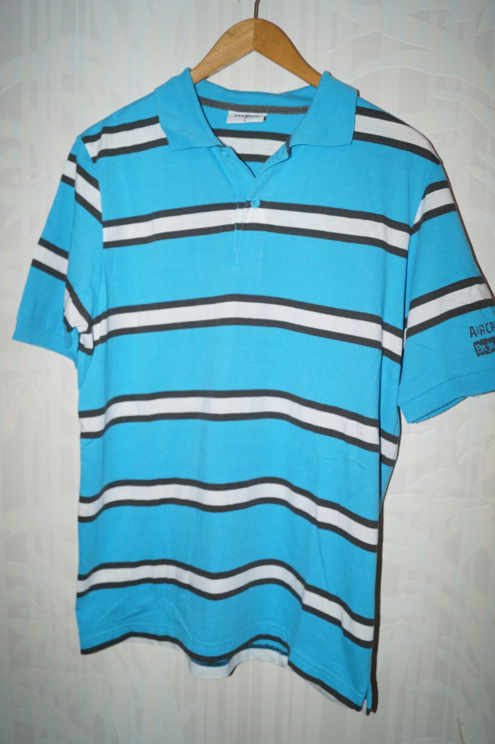 hellblau gestreiftes Polo Gr.L van Vaan