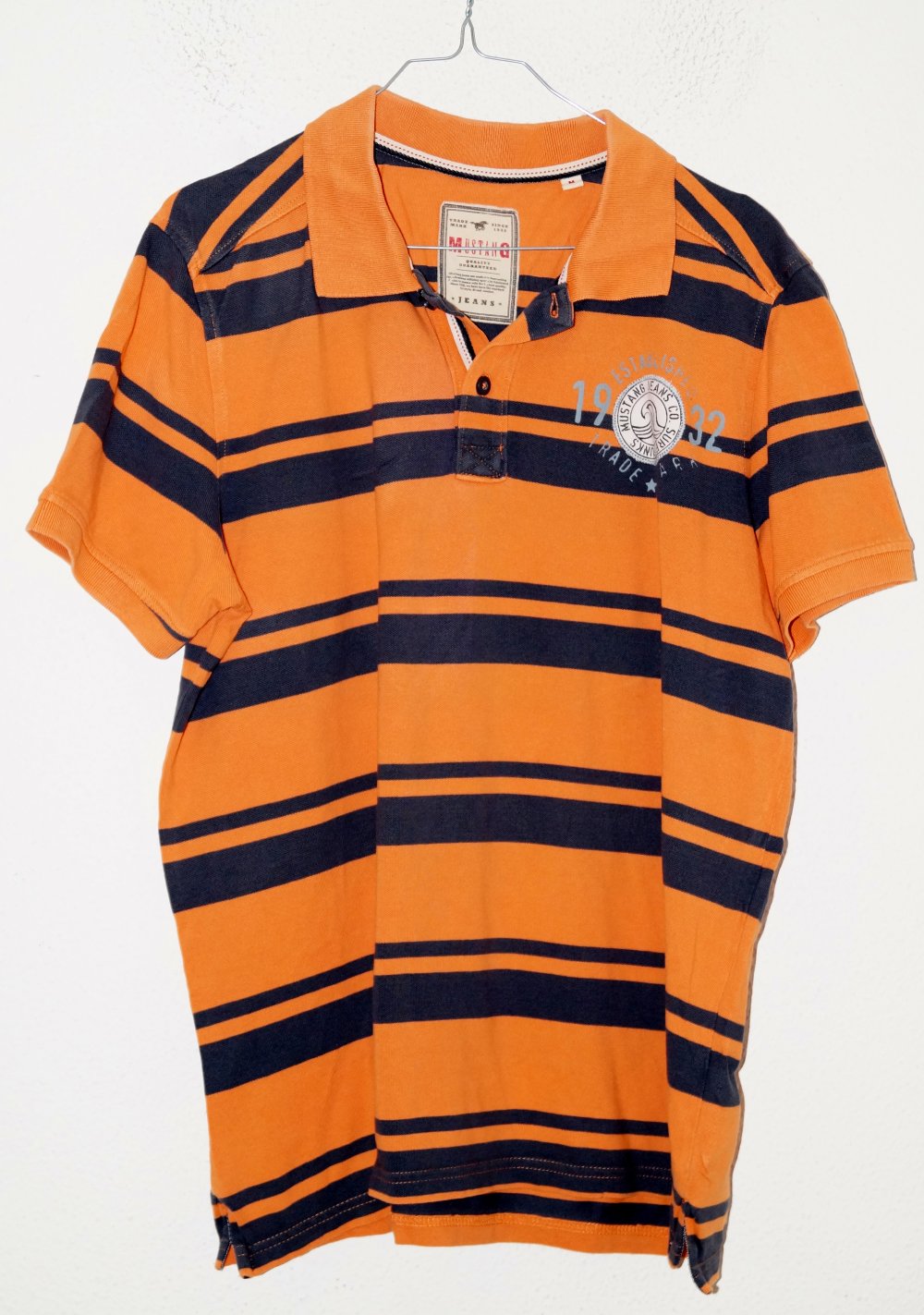 oranges gestreiftes Polo Gr.M Mustang