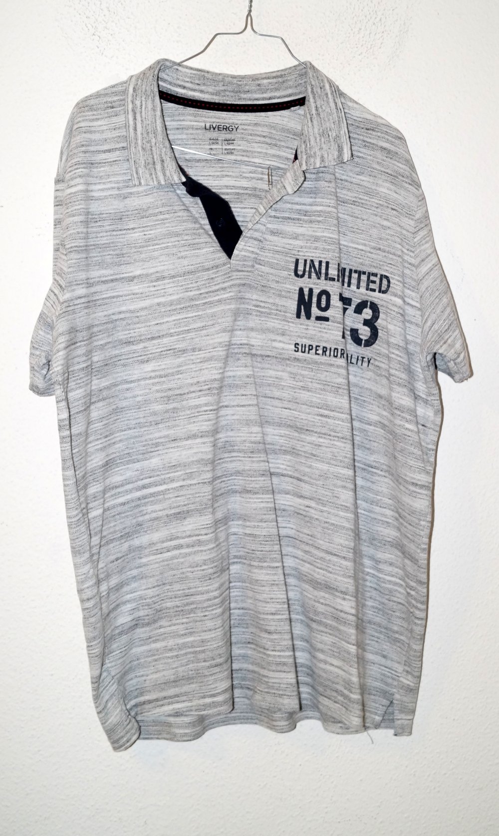 grau meliertes Polo Gr.L 52/54 Livergy