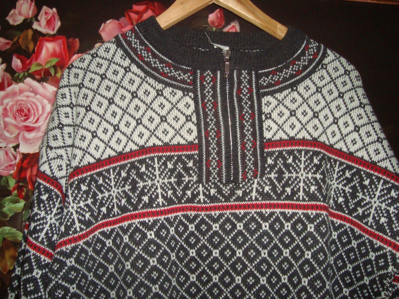 Vintage Pullover Norwegermuster Gr.46