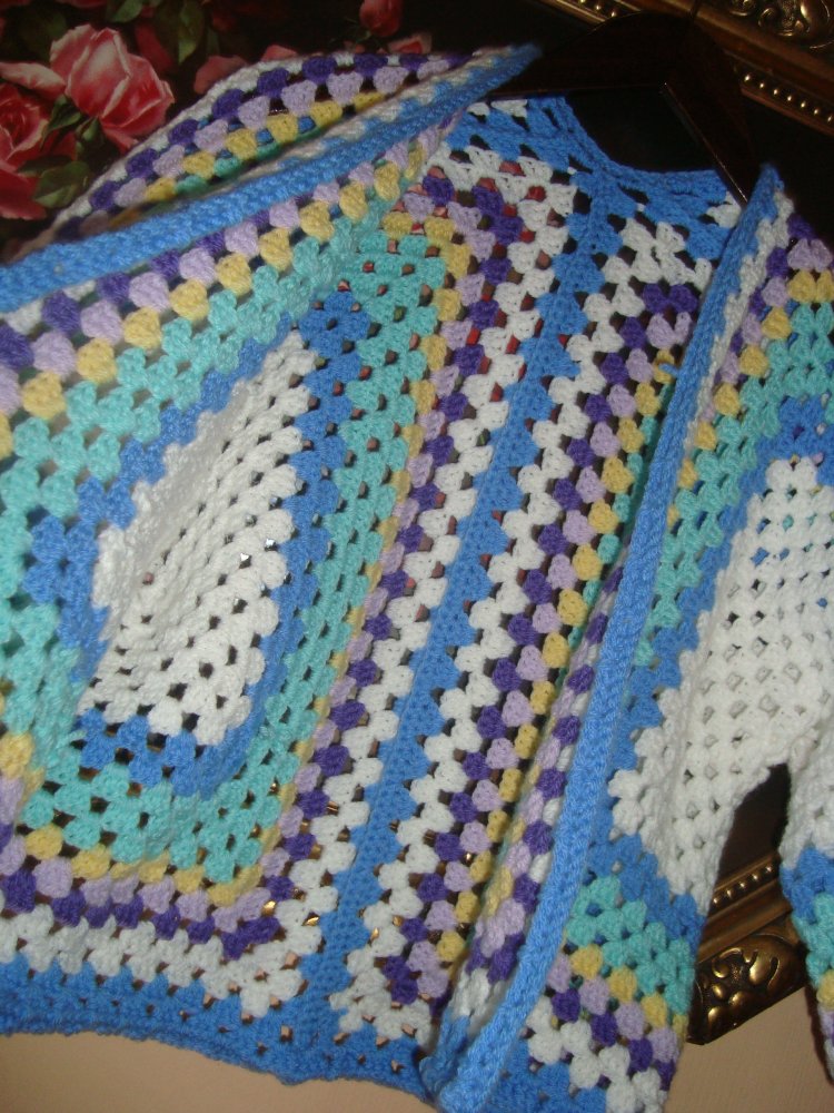 Echte Handarbeit ein Unikat-Granny Square Hexagon Jacke Gr.36/38