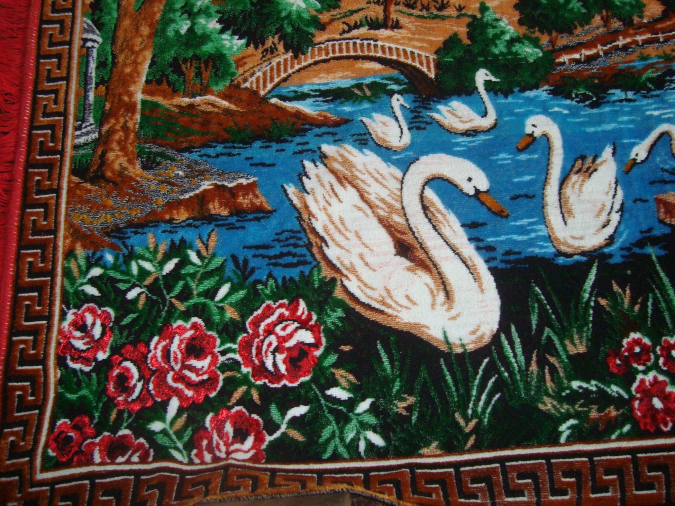 Vintage Wandteppich Motiv Schwäne