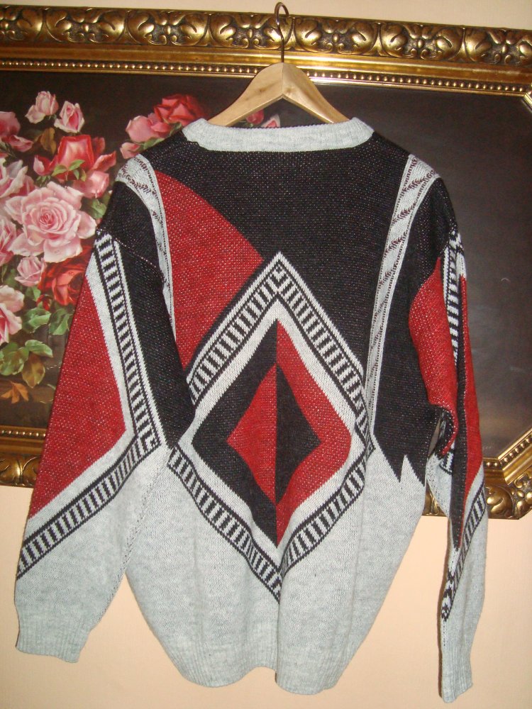 Vintage Pullover im Rhombenmuster. Gr.48/50