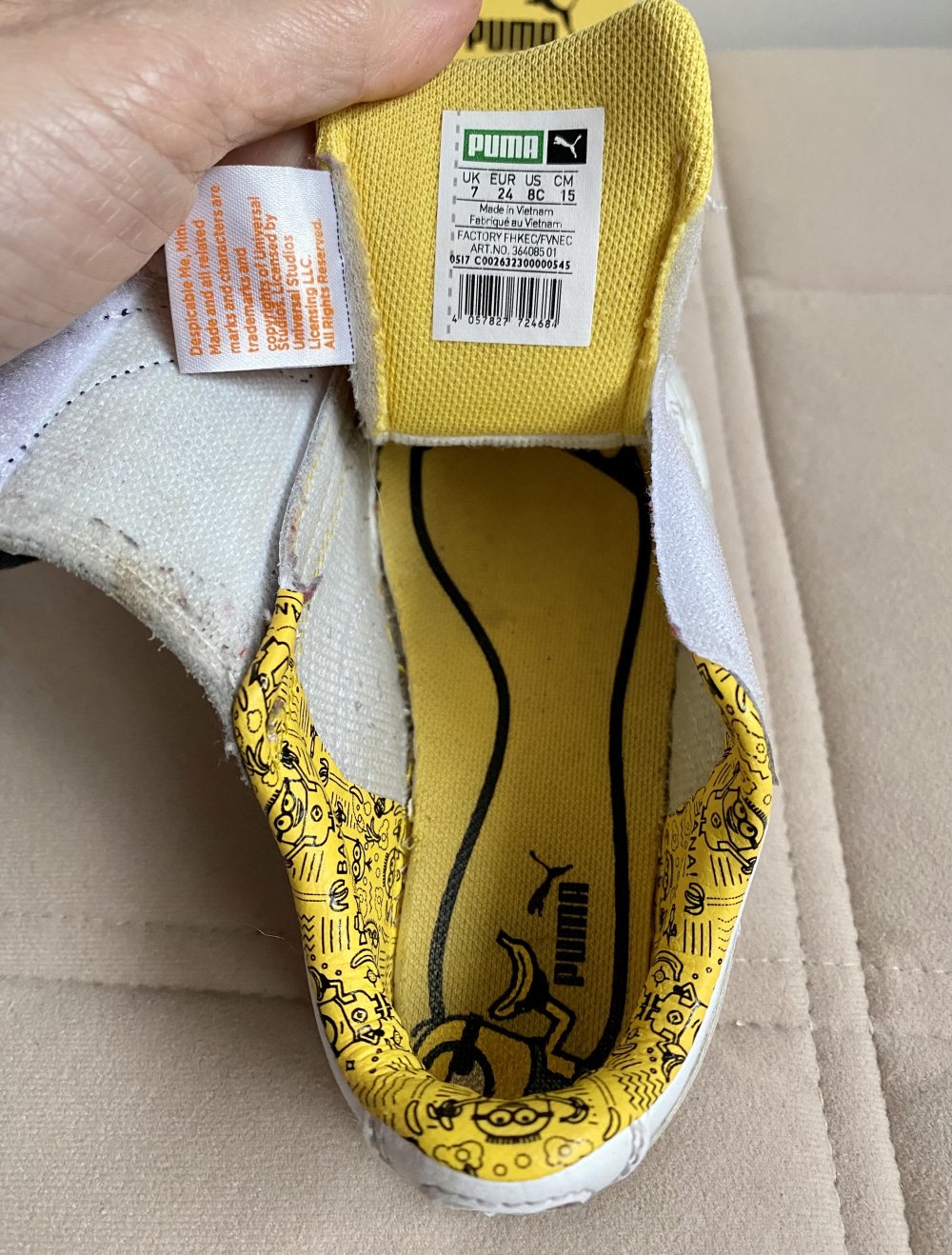 PUMA MINIONS Kinder Leder Sportschuhe Sneakers Gr.24