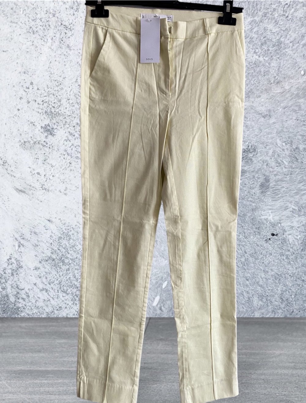 MANGO Casual Damen Stretch Stoffhose in Gelb Gr.36 Neu mit Etikett