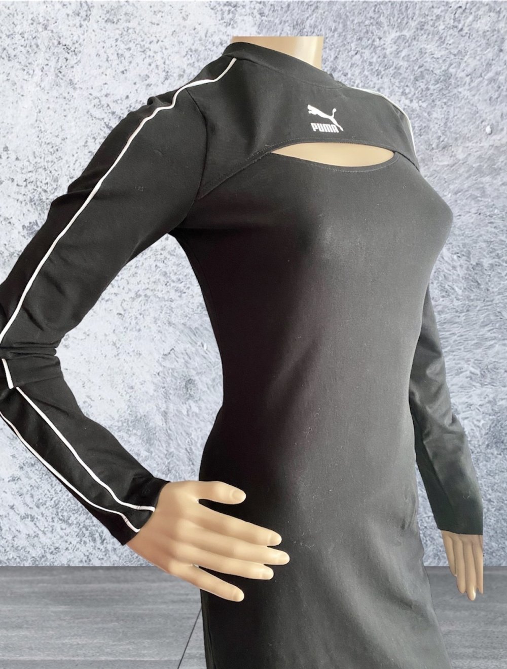 PUMA Damen Sport Stretch Langarm Kleid in Schwarz Gr.S NEU!