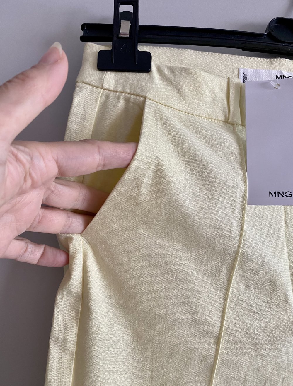 MANGO Casual Damen Stretch Stoffhose in Gelb Gr.36 Neu mit Etikett