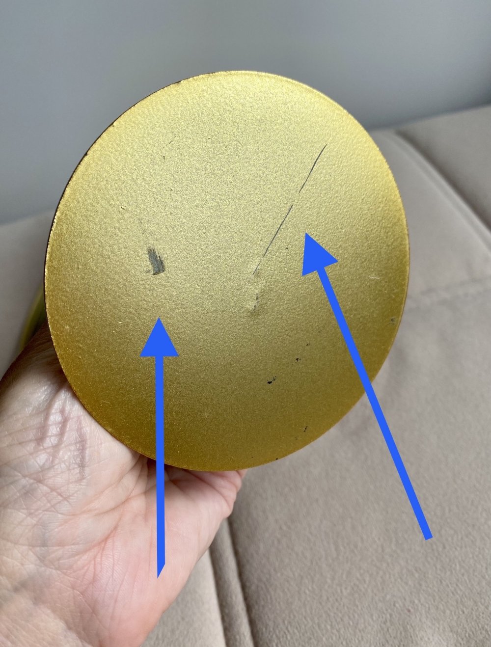 B WARE Spiegel Tischspiegel in Gold Neu!