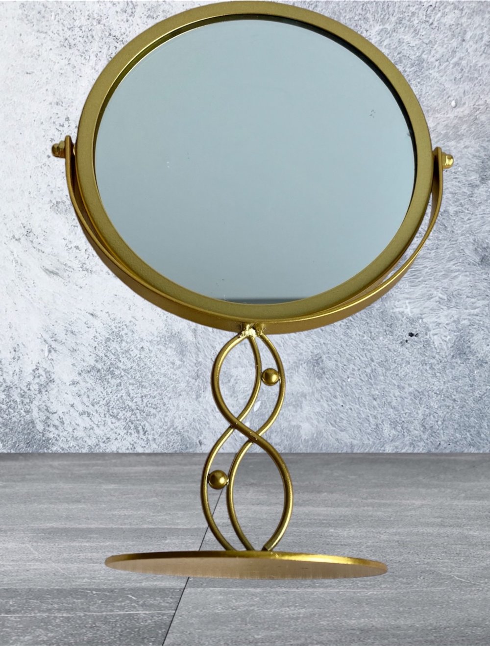 B WARE Spiegel Tischspiegel in Gold Neu!