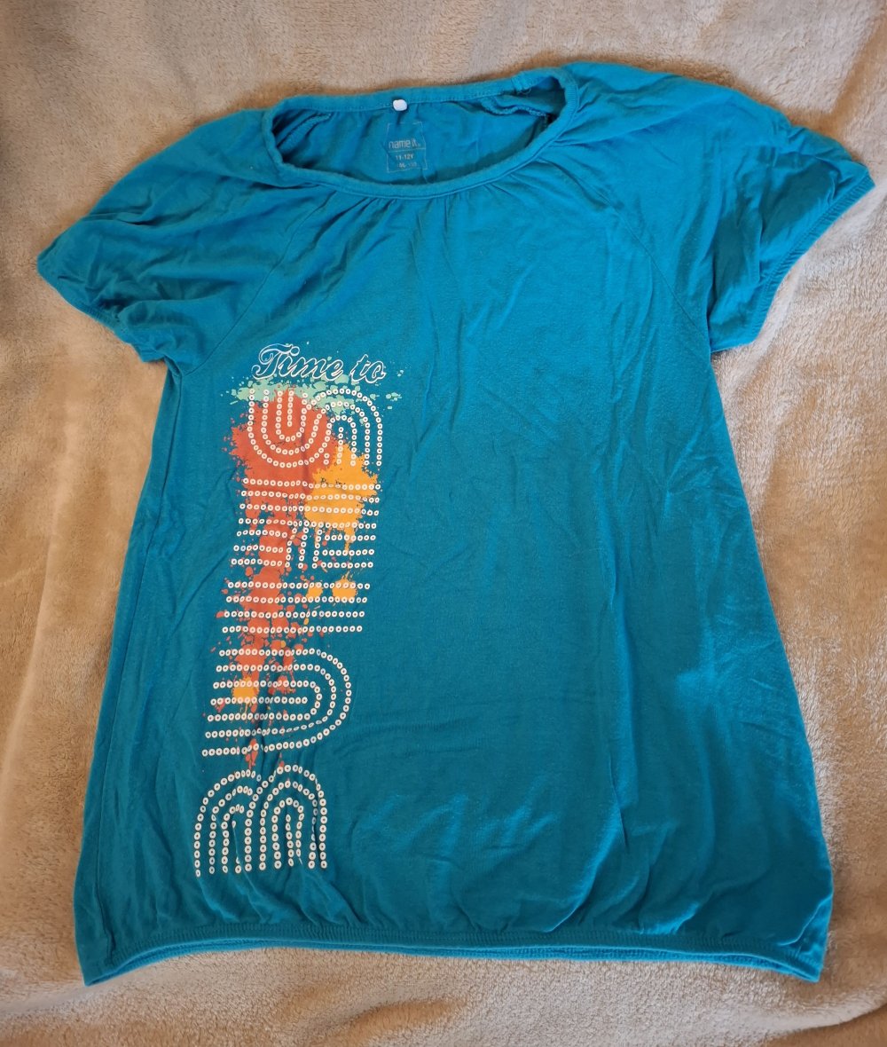 Türkisfarbenes T-Shirt mit von name it mit Aufdruck 