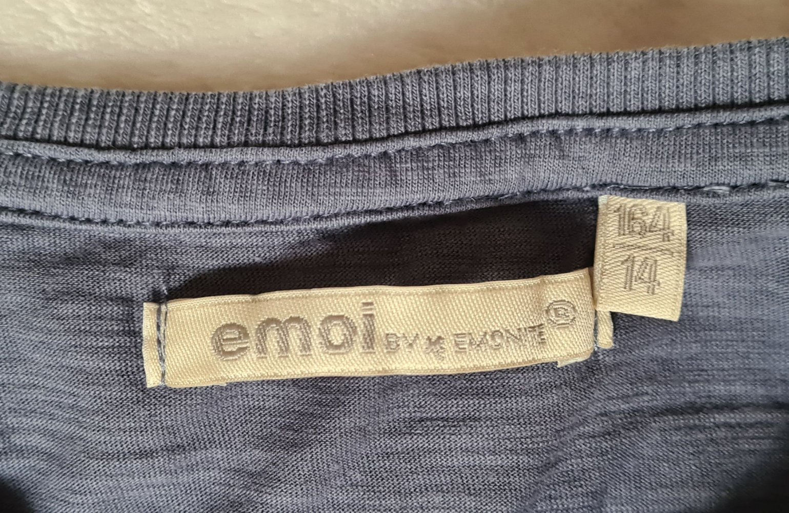 Graublaues Longsleeve-Shirt von Emoi by Emonite mit Aufdruck