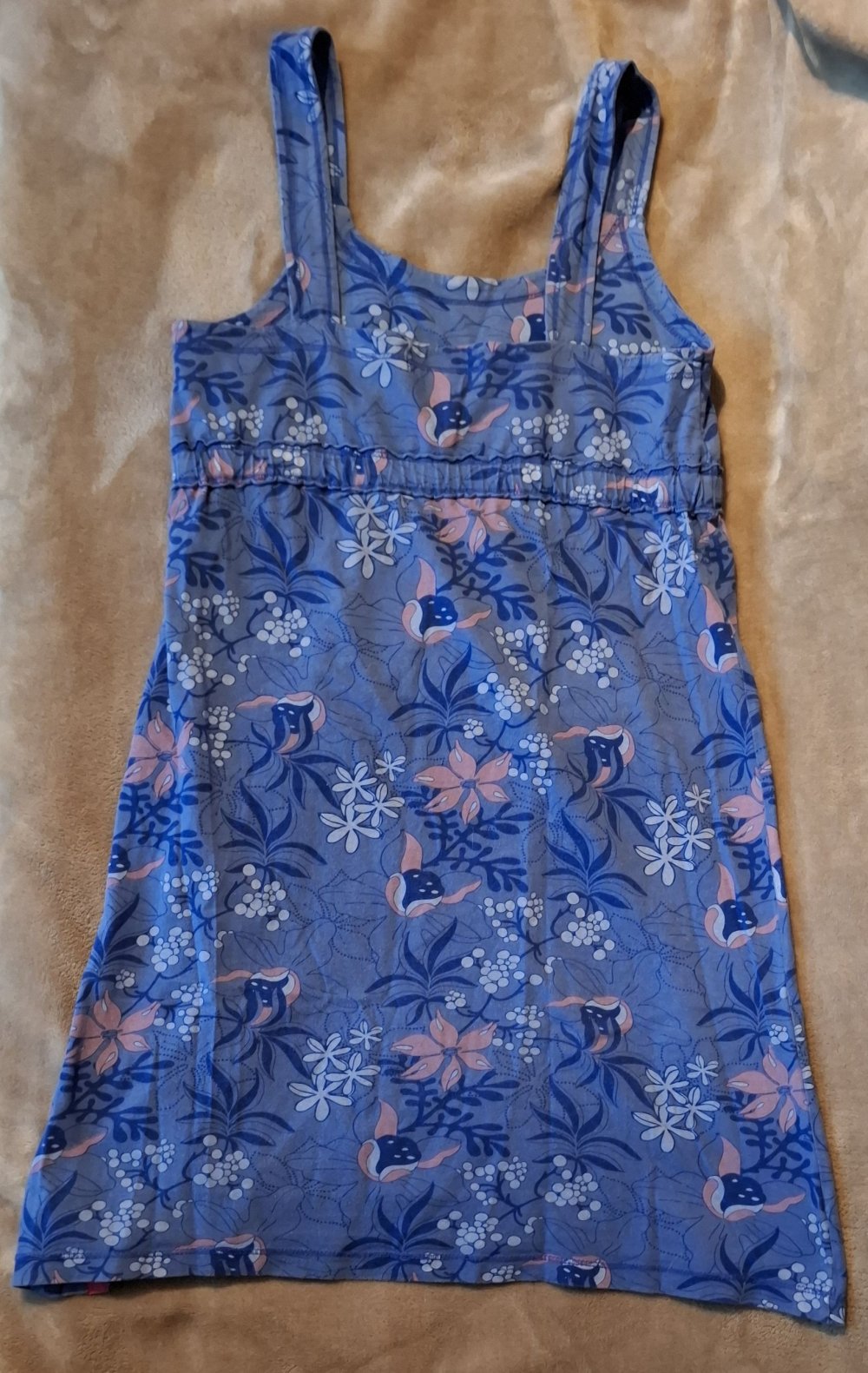 Blau gemusterte Trägertunika (Größe L) von Tom Tailor