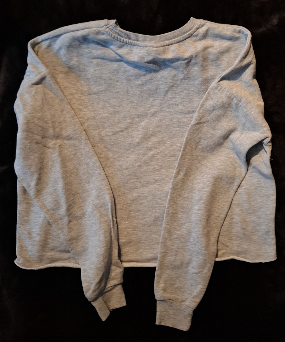 Grau meliertes Crop Longsleeve Größe S