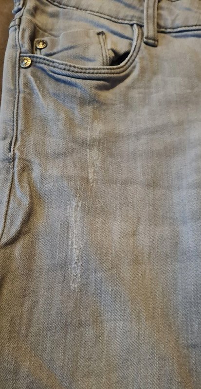 Graue (Stretch-)Jeans im used look von here + there