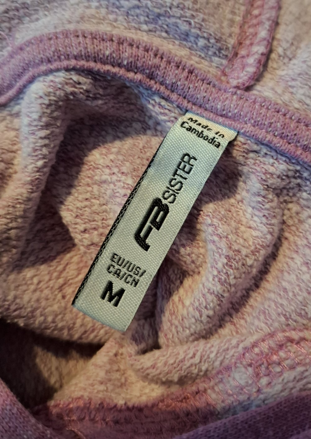 Fliederfarbener Crop Hoodie 