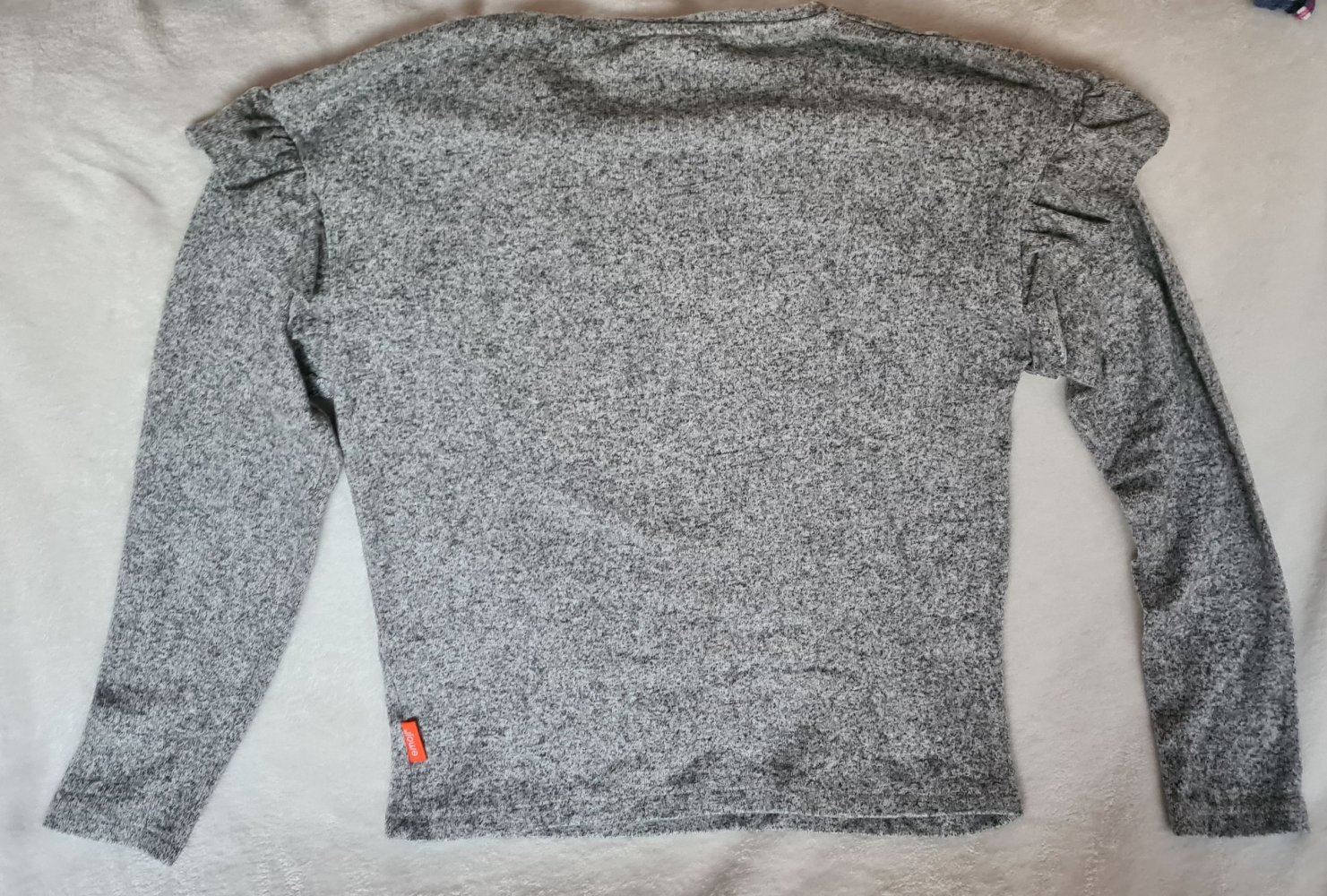 Grau-meliertes Longsleeve-Shirt von emoji mit Wende-Pailletten