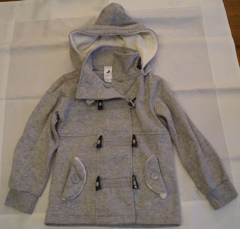 Graue Sweatjacke mit abnehmbarer, gefütterter Kapuze von Palomino