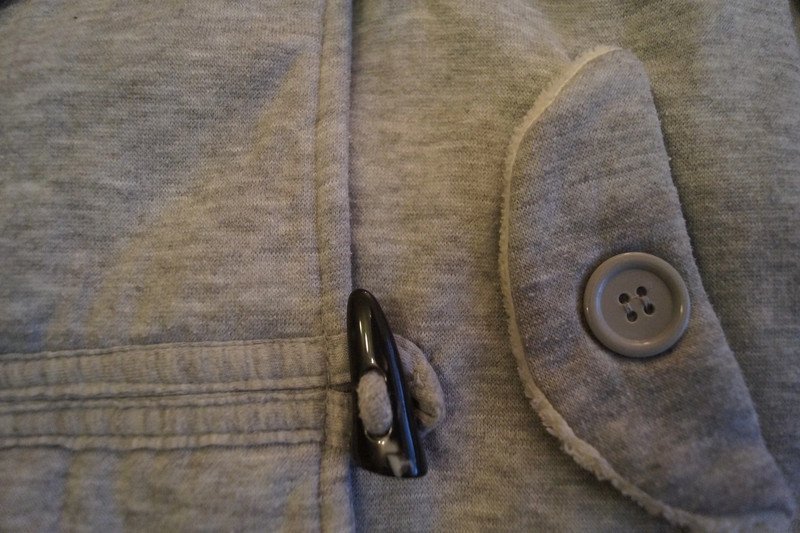 Graue Sweatjacke mit abnehmbarer, gefütterter Kapuze von Palomino