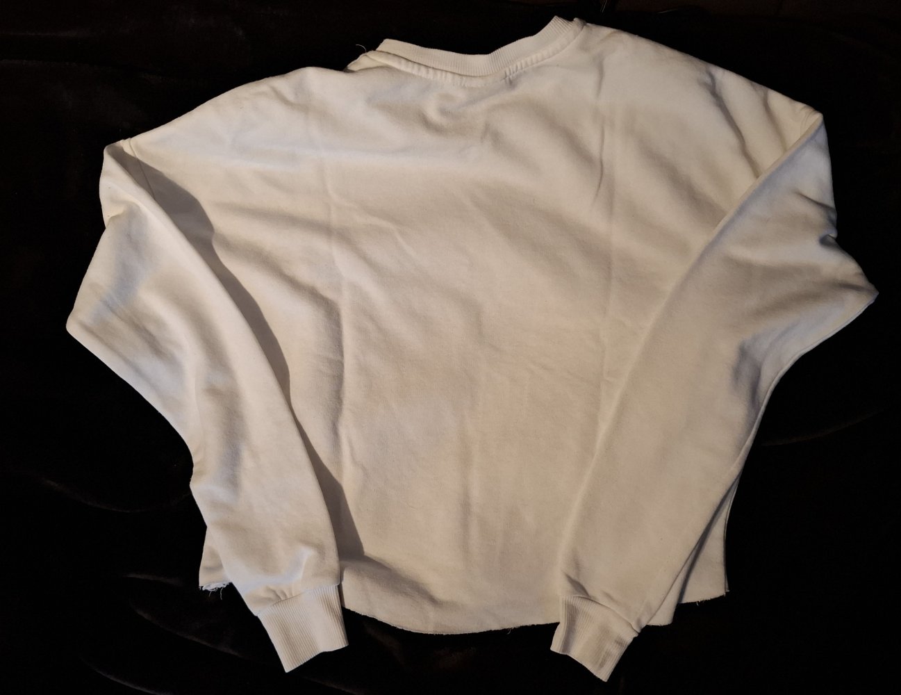 Weißes Crop Longsleeve 