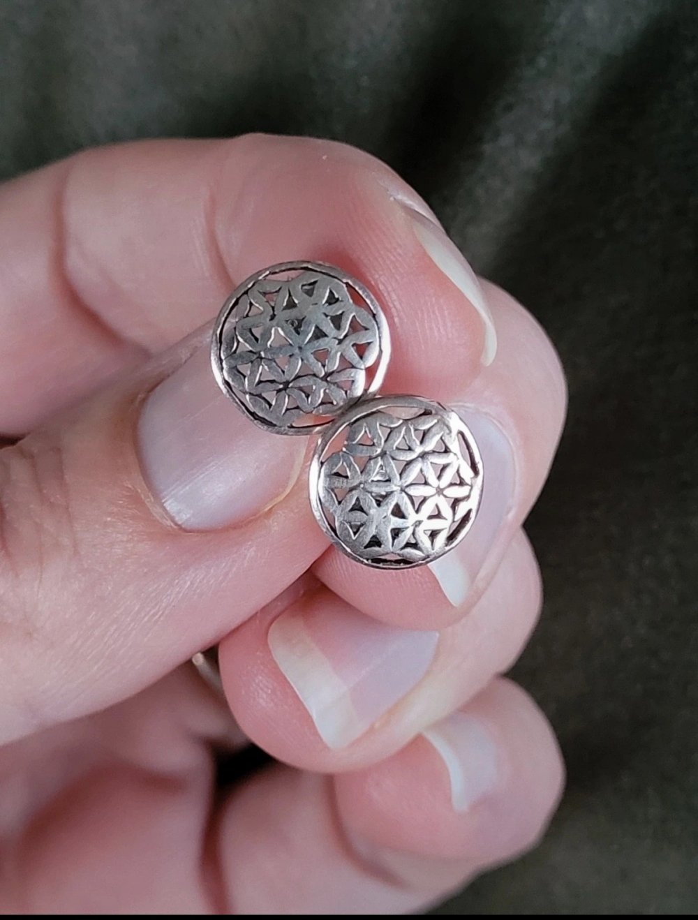 Blume des Lebens 925er Silber Ohrstecker Ohrringe Boho Hippie Gipsy Gypsy Mandala Yoga Yogi Silberschmuck Goa Spirit