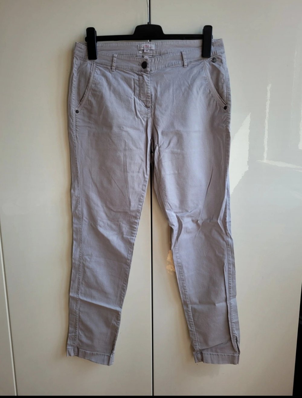 S. Oliver Low Waist Röhrenhose hellgrau Röhrenjeans Röhre Ankle grau S.Oliver Skinny Slim lowwaisted Stretch Baumwolle stretchy stretchig casual Slimfit M 38