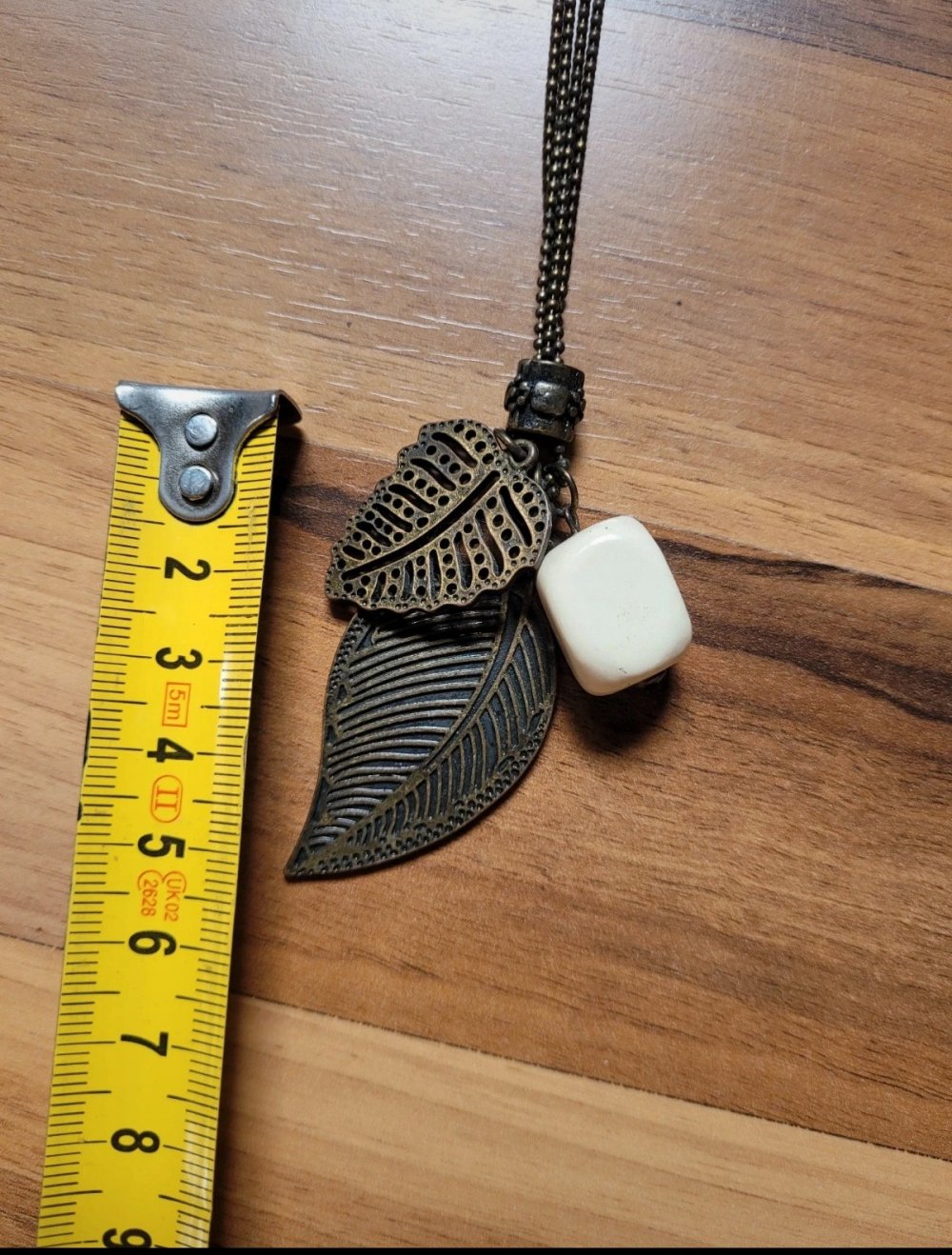 Pieces Modeschmuck Kette Boho mit Blatt Anhänger Gypsy Gipsy Hippie Stein Steinkette Leaf Highlightkette Leaves Blätter Laub Herbstlaub Monstera filigran