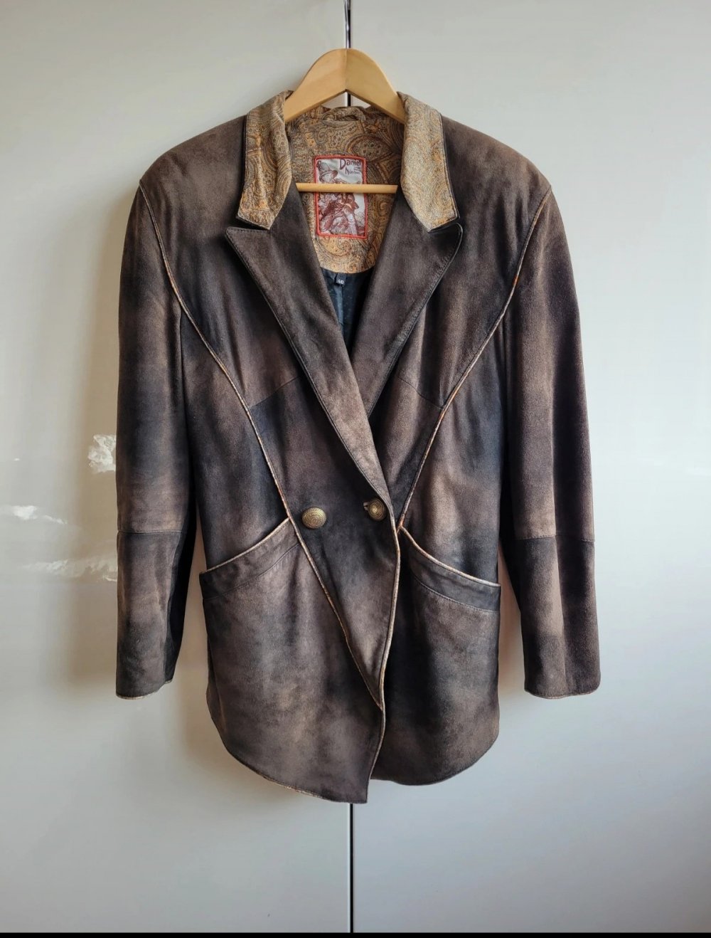 Original Daniel Leder Atelier München Wildlederjacke Leder Wildleder truevintage Tracht Trachtenjacke Landhaus Velours Velour Blazer Lederblazer realvintage M Nappaleder