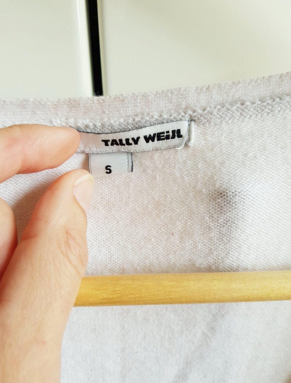 Tally Weijl Basic Strickjacke Strick Cardigan creme meliert Vintage Strickcardigan Baumwolle Nylon