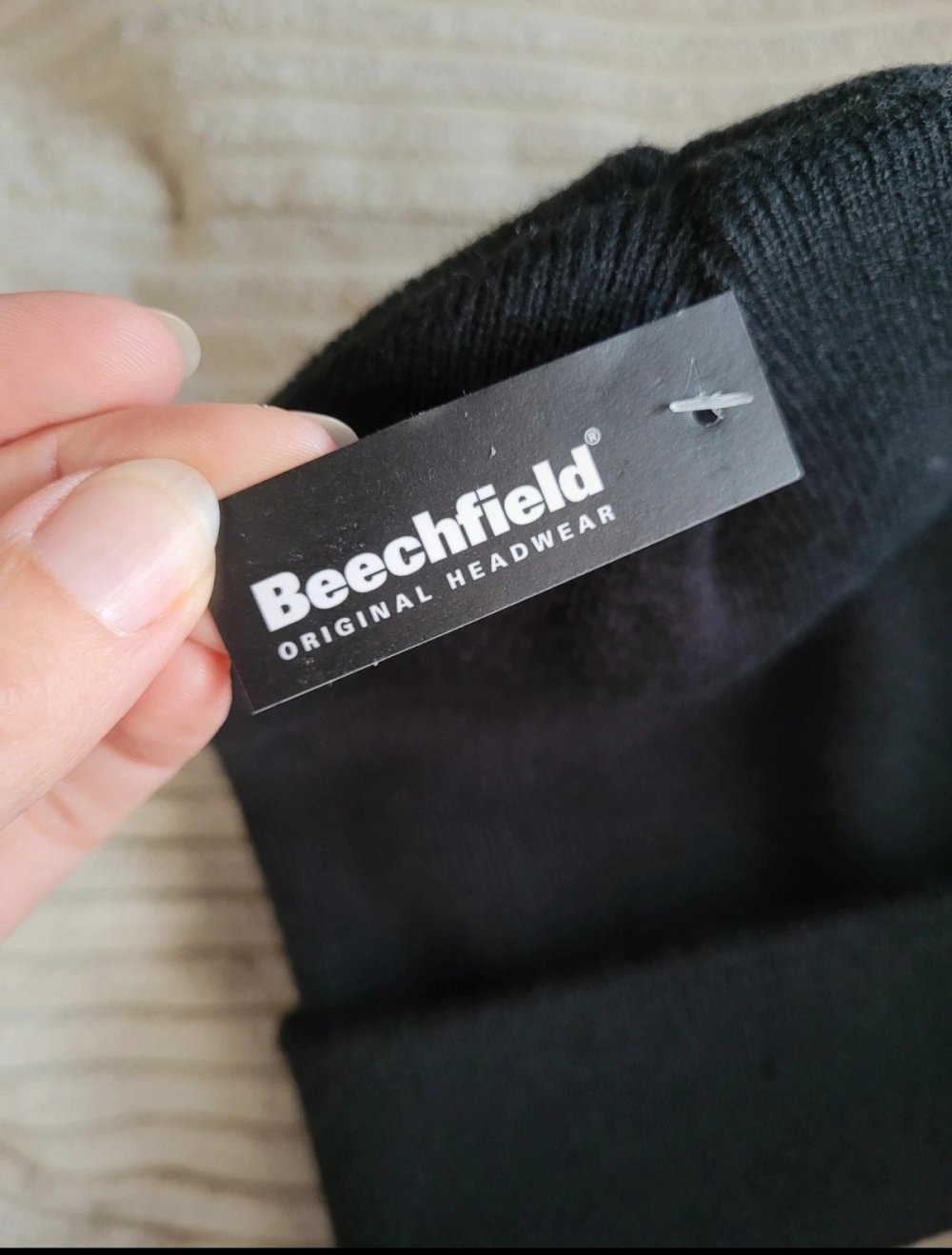 Strickmütze mit Krempe Beanie schwarz Strick Mütze NEU MIT ETIKETT Strickbeanie Basic Winter