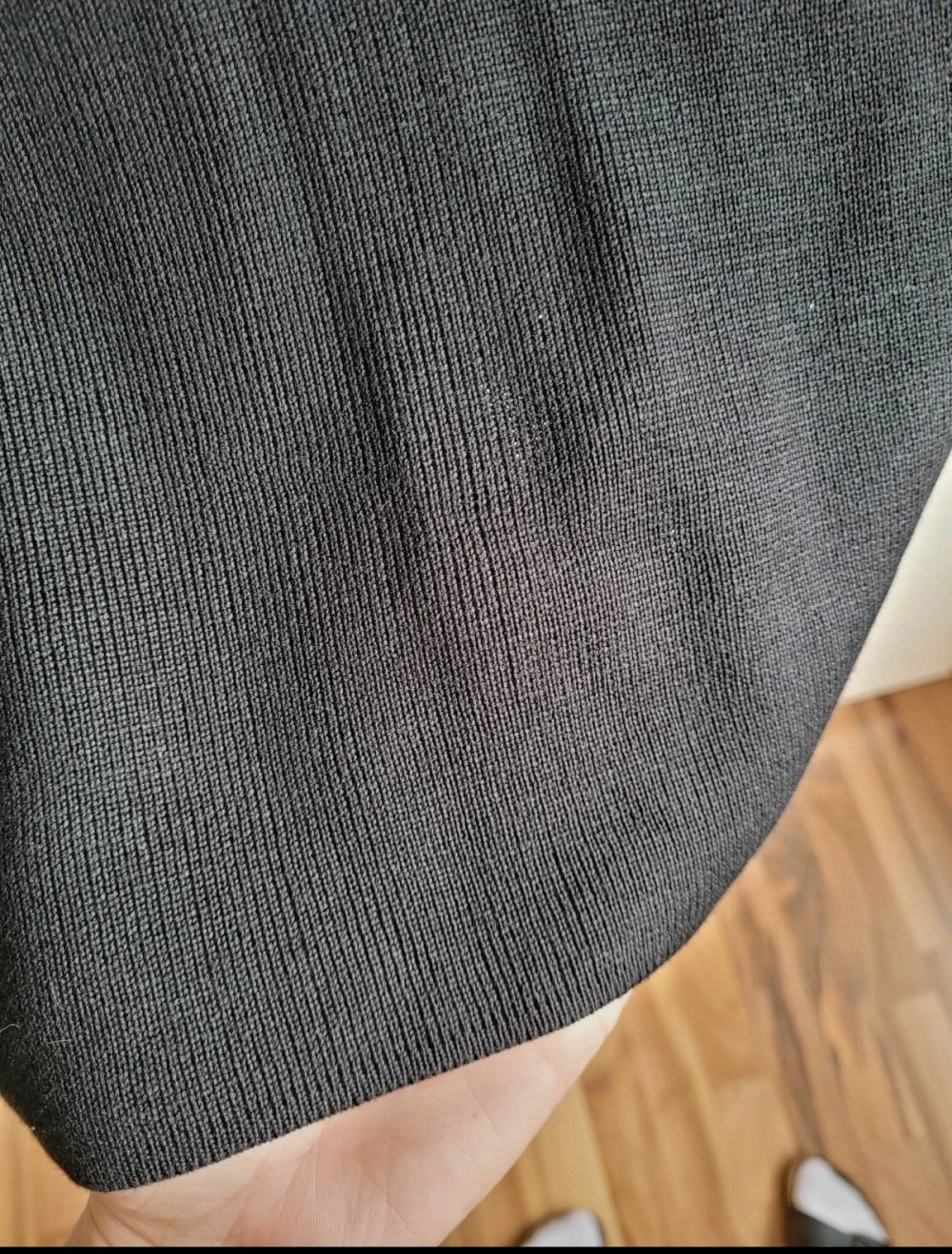 Luc-ce High Waist Bleistiftrock mit Schlitz Basic Strickrock Midirock Strick Rock Stretch Röhrenrock Zara Style figurbetont Stretchrock geschlitzt knielang