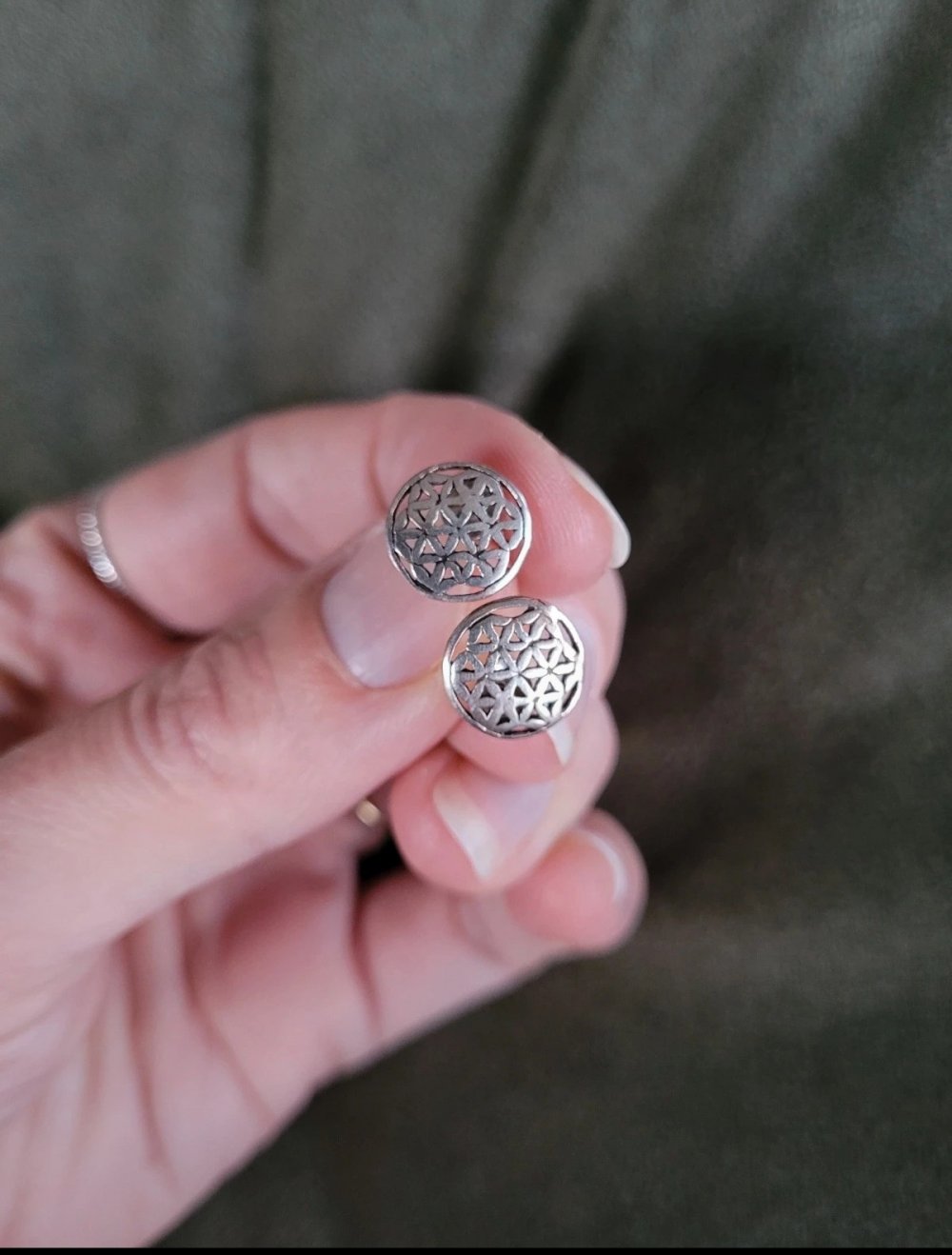 Blume des Lebens 925er Silber Ohrstecker Ohrringe Boho Hippie Gipsy Gypsy Mandala Yoga Yogi Silberschmuck Goa Spirit