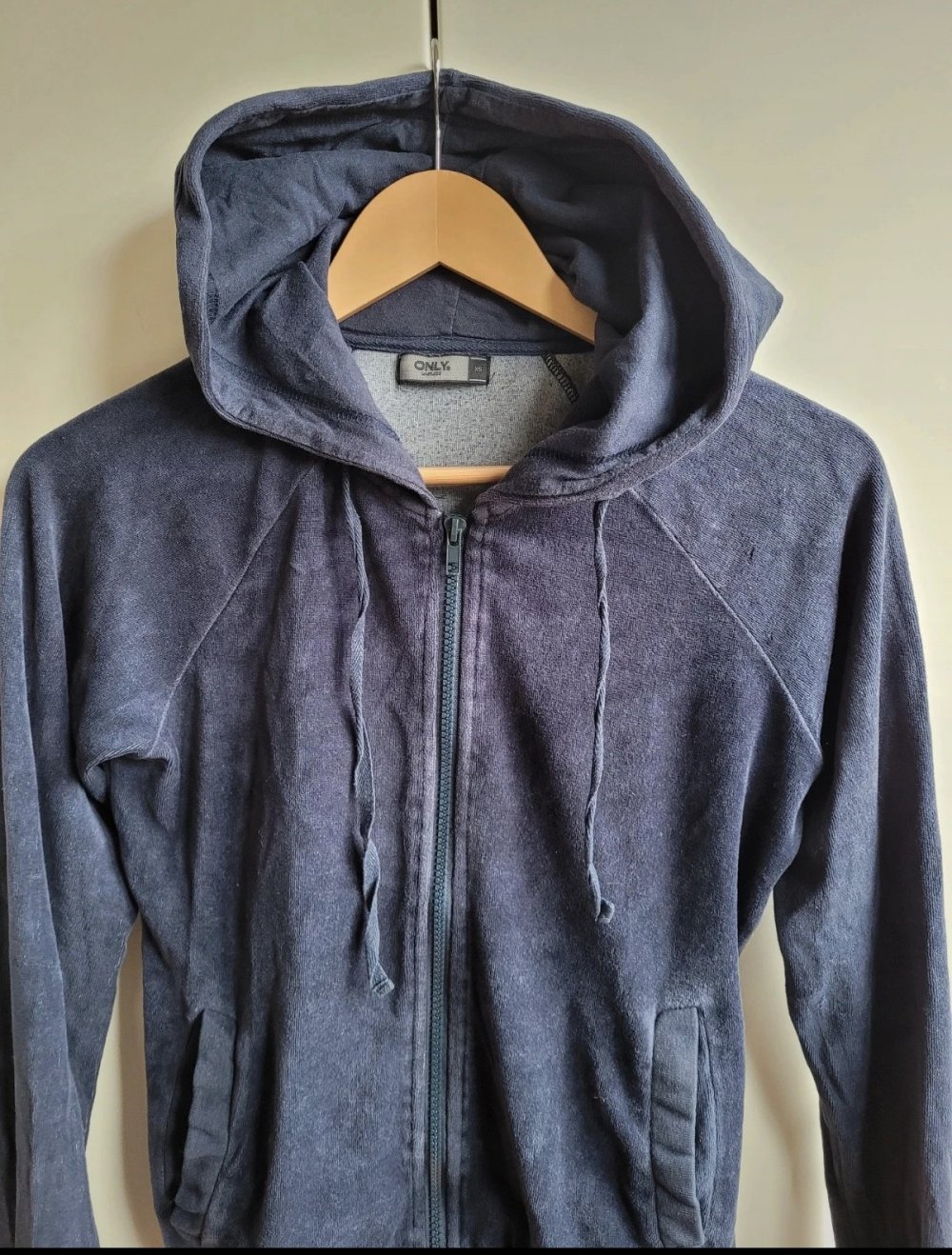 Only Nickijacke Nickianzug dunkelblau nachtblau Basic Samt Velvet Howewear Trainingsjacke home cozy