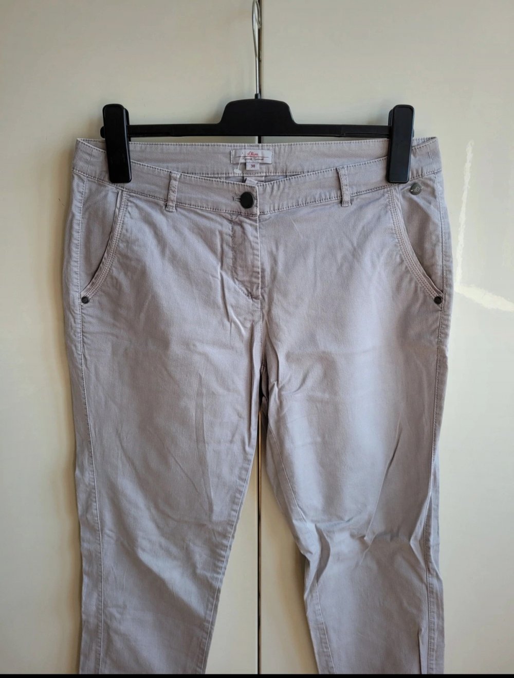 S. Oliver Low Waist Röhrenhose hellgrau Röhrenjeans Röhre Ankle grau S.Oliver Skinny Slim lowwaisted Stretch Baumwolle stretchy stretchig casual Slimfit M 38
