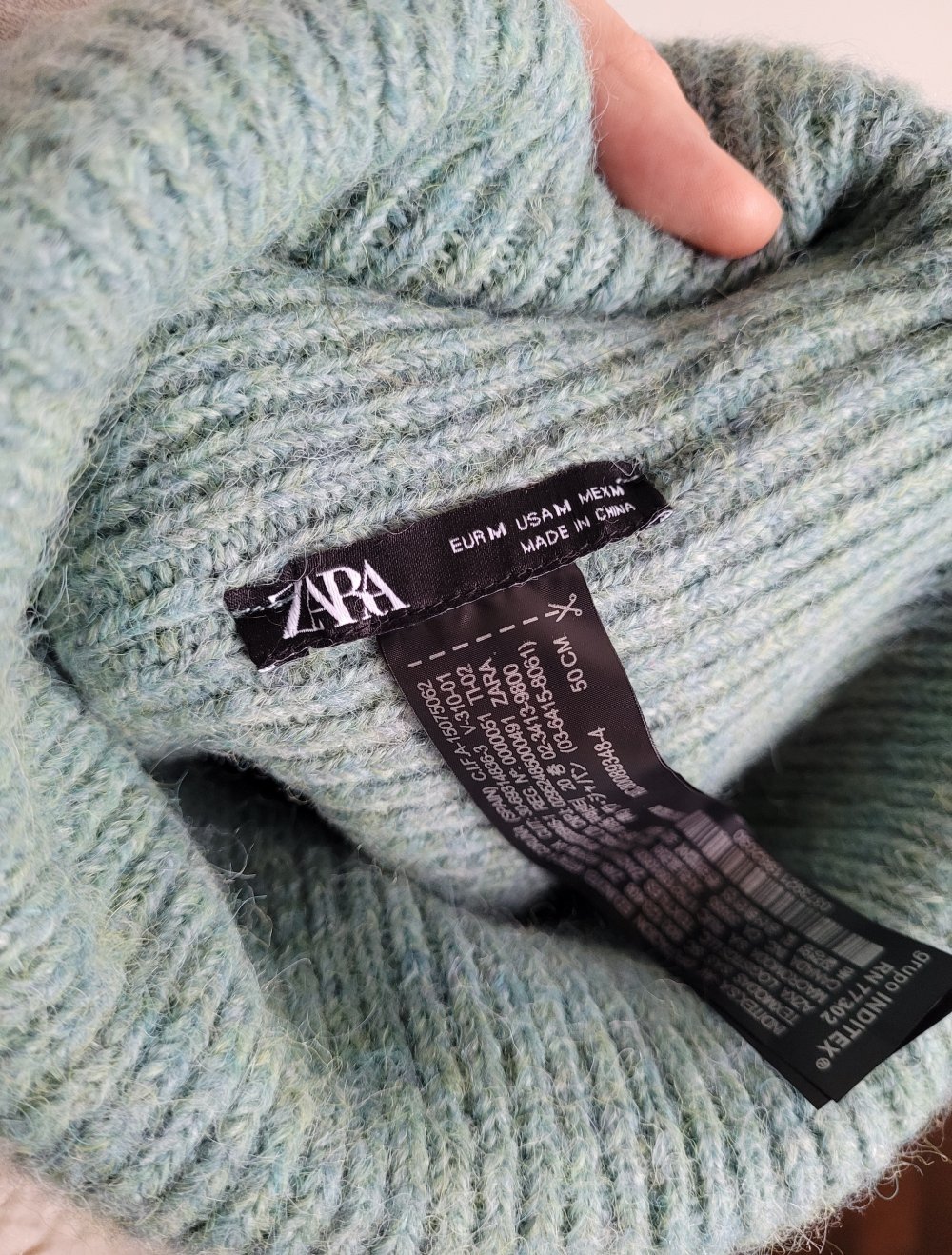 Zara Strickmütze Basic mint mintgrün türkis petrol petrolblau Strick Mütze Knit Beanie Boho