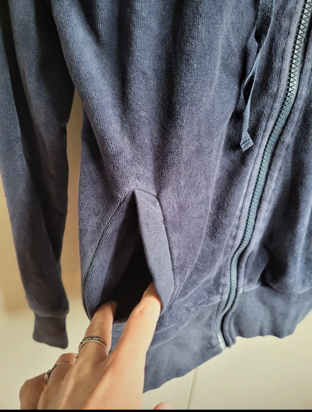 Only Nickijacke Nickianzug dunkelblau nachtblau Basic Samt Velvet Howewear Trainingsjacke home cozy