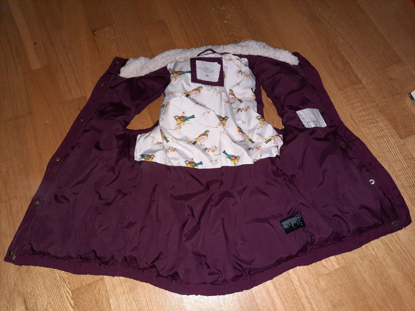 weinrote Daunenweste , H&M , Gr. 158
