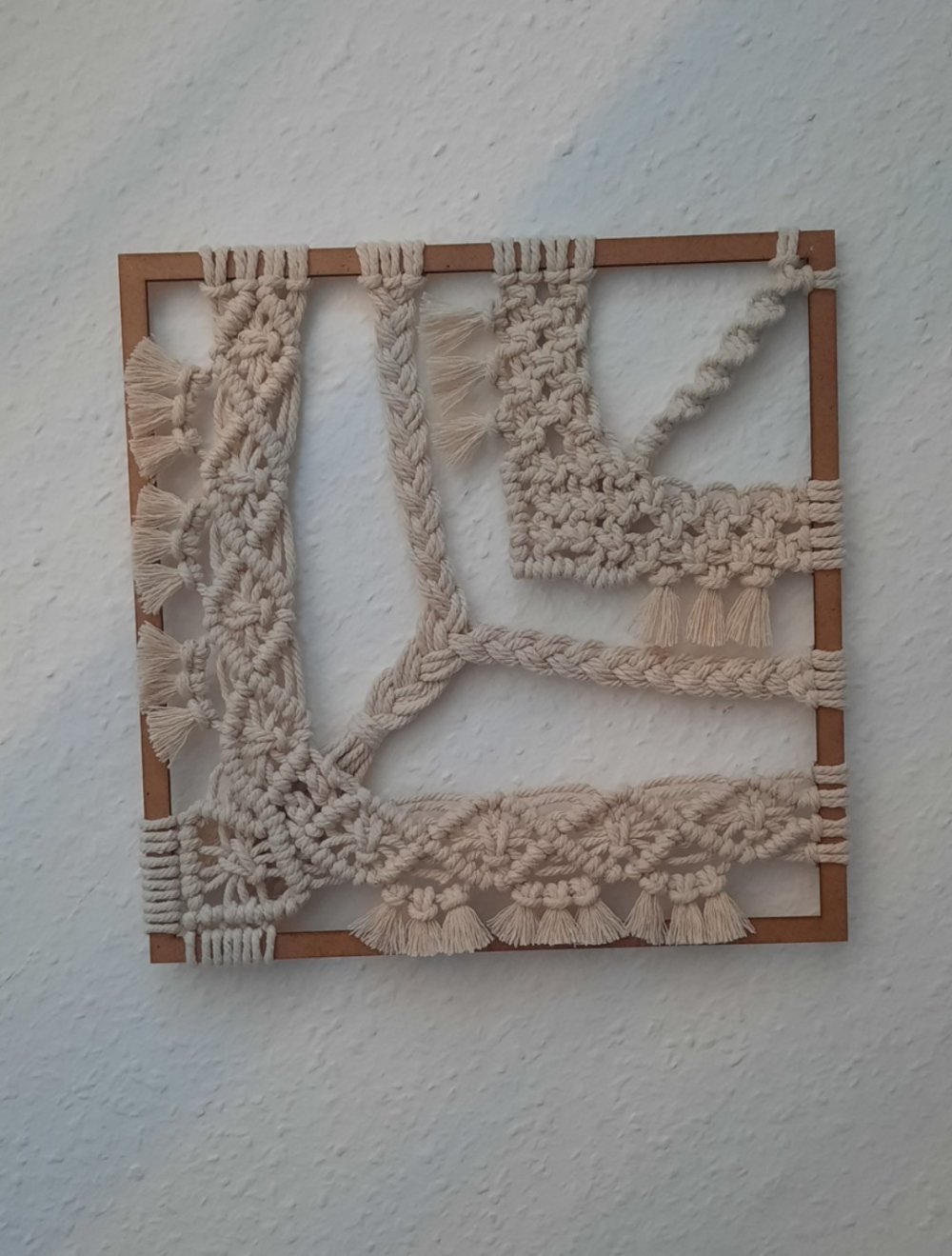 Wanddeko Makramee Rahmen Wandbehang