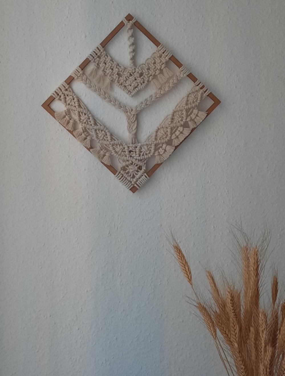 Wanddeko Makramee Rahmen Wandbehang