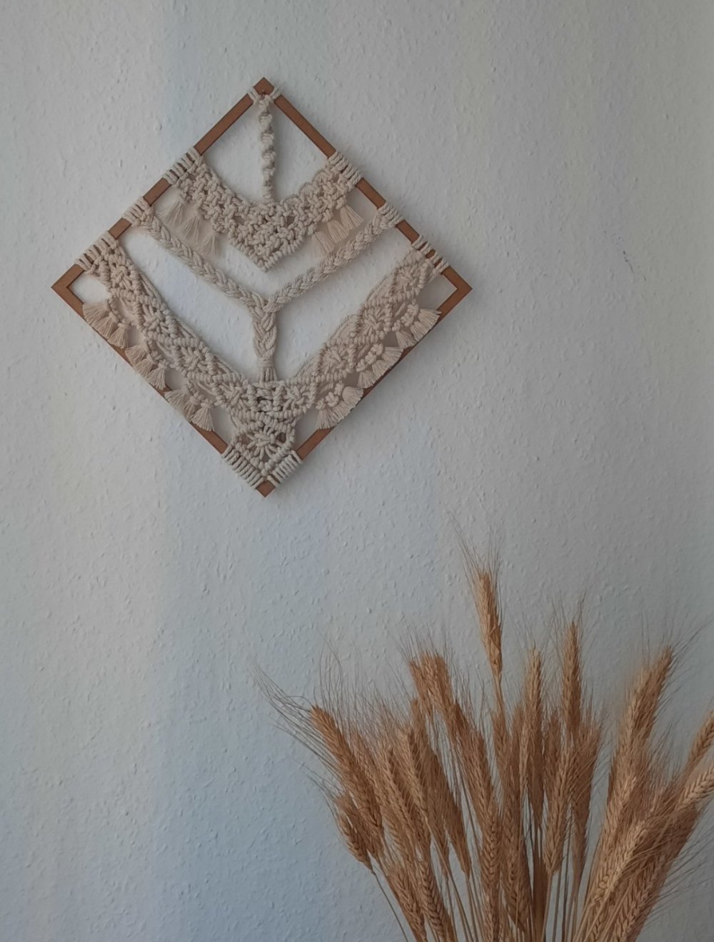 Wanddeko Makramee Rahmen Wandbehang