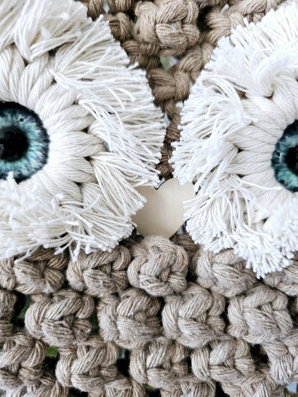 Große Makramee Macrame Eule Baumwolle Handmade Unikat