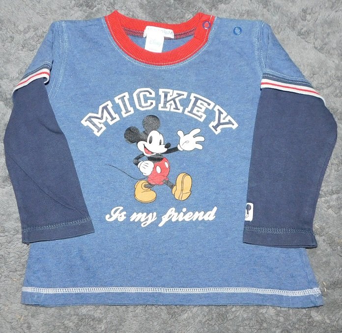 Gr.80 Shirt langarm blau Mickey Mouse